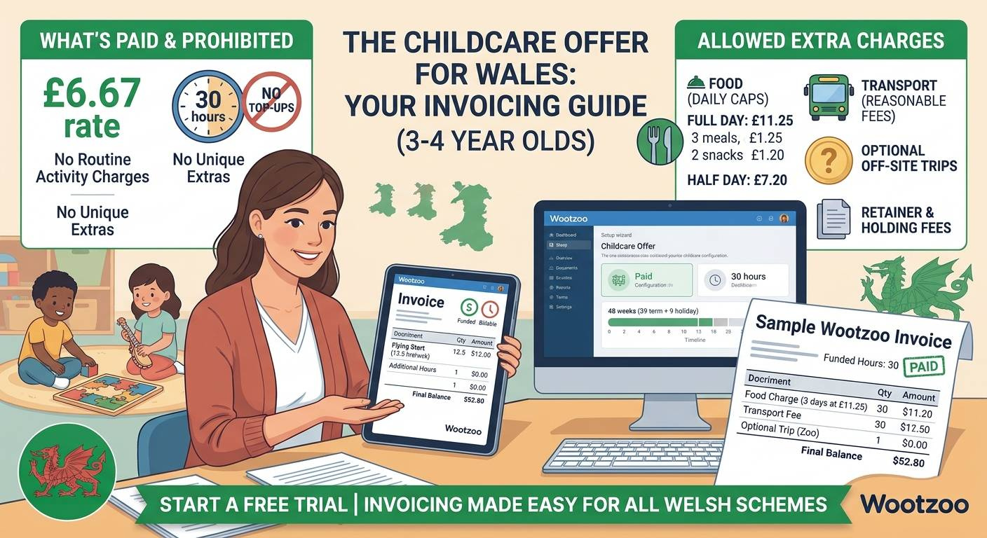 How do I invoice parents who get the Childcare Offer for Wales?